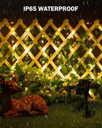 Brightown Solar Fairy Lights Outdoor, 2 Packs Total 66Ft Solar String Lights with Ivy, Plant Vine for Camping Outside Garden Yard Fence Wall