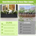 Riare 4 Pack 36 Inch Black Fabric Window Box Liners- Felt Square Trough Planter Basket Liners Replacement, Non-Woven Hanging Flower Plant Box Liner for Outdoor Plants Garden Fence- Avoid Birds Nesting