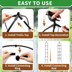 2-Pack 6.7FT Garden Obelisk Trellis for Climbing Plants,81”Metal Plant Support Tower,Heavy Duty Thickened Tube,Rustproof Black Vine & Flower Stand for Outdoor Indoor Use