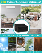 Outdoor Sofa Cover, Waterproof Patio Furniture Cover 90W x 36D x 33H inches - Image 7