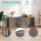 2-Tier Storage Bench, Waterproof UV-Resistant Outdoor Shoe Storage Cabinet with 3 Doors & Adjustable Shelves for Indoor Outdoor Entryway, Hallway, Living Room (Grey)