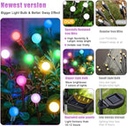 Solar Garden Lights Outdoor, Swaying Light Waterproof Solar Lights Outdoor for Yard Pathway Patio, Swaying Lawn Decor as Gardening Gifts for Women Holiday (Multicolor, 4 Pack)