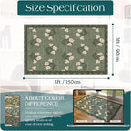 Outdoor Rug 3x5 ft Washable Floral Entryway Mat in Sage Green