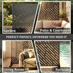 Metal Privacy Screen Outdoor 72x44in (6FT) – Rustproof Steel Decorative Fence Panel, Weatherproof Garden Divider for Patio, Backyard & Balcony, Metal Panels for AC Unit or Trash Bin Enclosure