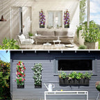 ANGTUO 6 Pockets Hanging Planters for Outdoor Plants, One Pack Wall Planter Vertical Garden, Hanging Plant Holder for Railing, Balcony, Fence