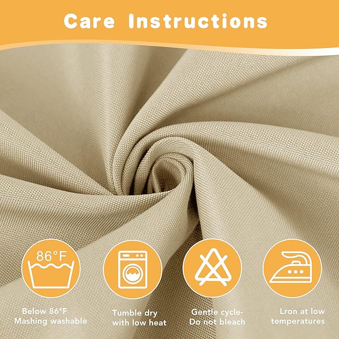 HolidayIdeas Outdoor Curtains for Patio Waterproof, 4 Panels - 54 x 84 Inch - Privacy Protection & Light Filtering Curtains Cream Grommet Outside Curtains for Porch, Gazebo, Pergola, Backyard