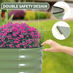 1MORE Galvanized Raised Garden Bed- Planter Garden Boxes Outdoor, Raised Beds for Gardening, 4x2x1ft Metal Garden Bed Kit for Vegetables Flower, Planter Raised Beds with Tools.Green