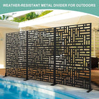 Metal Privacy Screen for Outdoor & Indoor Use, Free Standing Privacy Screen for - Image 5