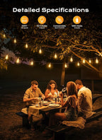 String Lights 200 FT Warm White Shatterproof LED Outdoor Patio Lights