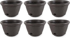 Suncast 6 Pack Decorative Wicker Garden Hose Holder Pot with 4 Drain Holes for 100 Foot Hoses, Java
