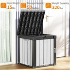 EasyUp 50 Gallon Deck Box Outdoor Storage Box for Patio Furniture,Outdoor Cushions,Garden Tools and Pool Supplies,Waterproof,Resin（Black&White）