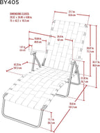 Camp & GO 4-Position Folding Web Lawn Chair Outdoor Lounger, Blue/White undefined/White