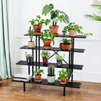 Zhongma 4 Tier Sturdy Metal Plant Stand with Wheels, L45.67 x W34.65 x H35.83 inch, Heavy Duty Plant Holder for Home Indoor and Outdoor, 880 LBS Capacity & Heavy Duty Construction