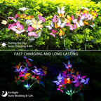 Solar Garden Lights Solar Lights Outdoor Waterproof Decorative 4 Pack with 88 LED 68 Butterfly Solar Lights for Garden Yard Decor Christmas Decorations, Gifts for Mother's Day Mom