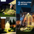 WdtPro Solar Spot Lights Outdoor Waterproof, Bright Solar Lights Outdoor with 16 Extra-Large LEDs, 3 Modes Landscape Spotlights, 2-in-1 Solar Powered Light for Yard Flag Garden, 2 Pack, Warm White