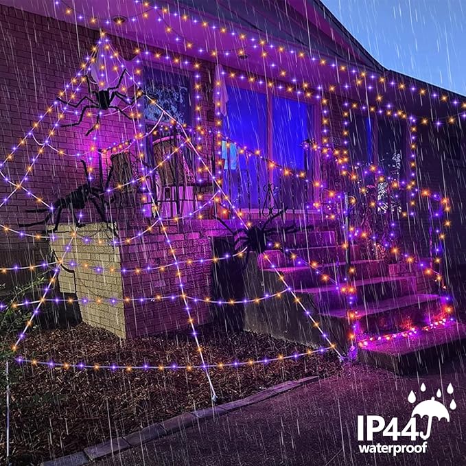 String Lights 200 LED Halloween Orange and Purple 66ft Outdoor