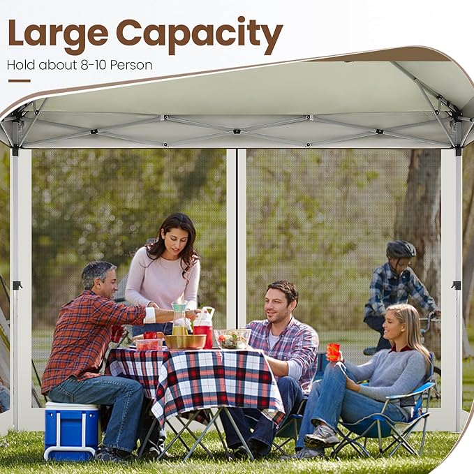 10x10 Pop Up Gazebos on Clearance 11x11 Canopy Tent Easy Up – Coffee