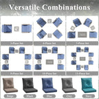 2-Seat Modern Patio Furniture Set with Swivel Rocking Chairs, Thick 4″ Cushions, Dual-Strand Wicker Rattan, Rust-Resistant Steel Frame – Outdoor Conversation & Modular Sectional,Navy