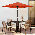 AreShark 7.5FT Patio Umbrella Table Market Umbrella with 6 Sturdy Ribs, Button Tilt/Crank, Heavy-Duty Outdoor Umbrellas for Pool, Deck, Garden and Backyard, Orange