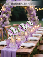 Artificial Flower Balls in Lilac and White Silk Roses for Centerpieces