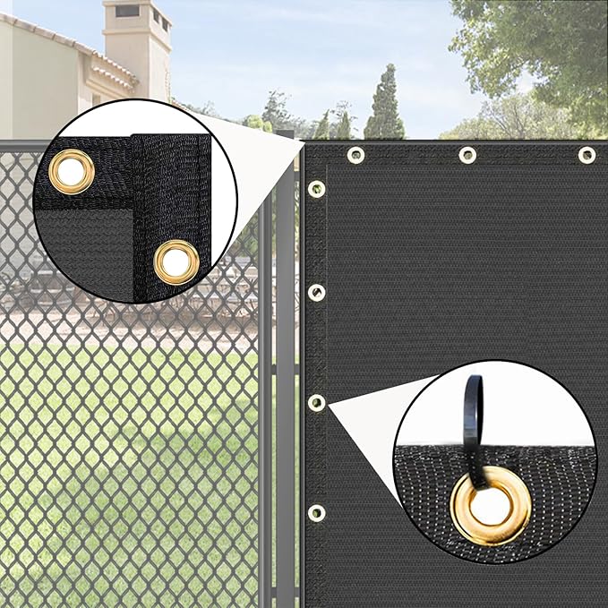 UPGRADE Privacy Fence Screen 3'x28' Dark Grey Outdoor 90% Visibility Blockage 170 GSM Mesh Shade Cover Panels for Backyard,Balcony,Home Decoration with Zip Ties,Customized Avaliable