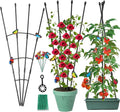 Garden Trellis for Climbing Plants Outdoor & Indoor, 47in Obelisk Trellis and Tomato cage 2 Shapes Rustproof Plant Support for Indoor Plants Trellis for Potted Plants with 5pcs Decorative Butterfly