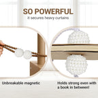 Hion Magnetic Curtain Tiebacks Dark Brown 2pcs, Curtain Tiebacks Buckles Holdbacks Holders Hooks Clip for Home Bedroom Office Decorative Curtain