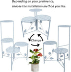 Plant Stand Indoor Outdoor, 3/4 Tier 30" Tall Metal Flower Pot Holder Shelves for Multiple Plants, Multi Tiered Planter Rack Display Shelf for Patio Garden Living Room Corner(White)