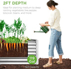 Best Choice Products 4x2x2ft Outdoor Metal Raised Garden Bed, Deep Root Box Planter for Vegetables, Flowers, Herbs, 119 Gallon Capacity, 100% Non Toxic Materials - Galvanized