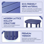 LZRS Outdoor Side Table - 2-Tier Adirondack HDPE Patio End Table for Pool, Porch,Balcony & Backyard,Weather Resistance for Indoor and Outdoor use(Navy Blue)