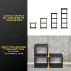 BLACK & YELLOW 5-Tier Heavy Duty Plastic Storage Shelving Unit, 5 Shelves Support up to 100lb/shelf, Organization and Storage, Weather-Resistant Design, Easy Assembly, American Made (72H x 24W x 20D)