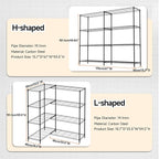 4 Tiers Storage Shelves Load 1200LBS, Metal Shelving Wire Metal Shelving Unit Shelves for Storage Adjustable Garage Shelving for Pantry Kitchen Garage Black 15.8" D x 33.5" W x 59.5" H