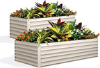 Garvee 2PCS 8x4x2ft Galvanized Raised Garden Bed Outdoor,Rust-Resistant Raised Garden Beds for Gardening, Easy Assembly Outdoor Garden Box & Planters