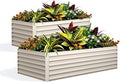 GarveeLife 2pcs 6x3x2 ft Galvanized Raised Garden Bed, 24" Tall Metal Planter Box for Flowers Vegetables, Rust-Resistant Raised Garden Beds for Gardening, Easy Assembly Outdoor Garden Box & Planters