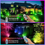 Halloween Christmas Spotlight Outdoor Color Changing Landscape Spotlights,12W RGBW LED Outdoor Spot Lights for Yard Garden Decor,Waterproof 110V Plug in Landscape Lighting with Remote,2 Packs