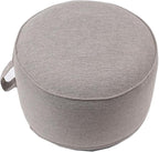 QILLOWAY Indoor/Outdoor Inflatable Stool,Round Ottoman,All Weather Foot Rest for Camping or Home,All Tan/Grey