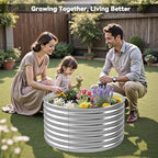 4 Pack Tall 2x2x2FT Round Raised Beds for Gardening, Corrugated Galvanized Steel Raised Garden Bed, Outdoor Metal Above Ground Garden Bed for Vegetables and Flowers