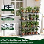 Panana 4 Tier Garden Greenhouse Steel Staging Shelving Plant Stand Garden Shelving Unit Garage Storage Racking, 2 Pack Plant Racks