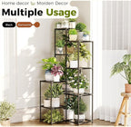 Bamworld Black Plant Stand Indoor Outdoor Corner Plant Shelf 54.7" Tall Plant Table Metal Large Plant Holder for Multiple Plants Patio Balcony Garden Office Home Decor