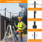 6 Pack String Light Poles,2.8Ft Light Poles for Outside String Lights,Outdoor Lights Pole with Fork,Metal Poles Stand for Patio Deck Backyard