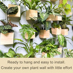 LaLaGreen Wooden Planter Box for Plants (4x4 Inch, 4 Pack) Small Square Wall Planters for Indoor Plant, Natural Wood Hanging Flower Pot Herb Planter Table Centerpiece Modern Home Garden Office Decor
