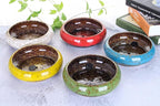 VanEnjoy 7.3 inch Round Large Shallow Succulent Ceramic Glazed Planter Pots with Drainage Hole, Bonsai Pots Garden Decorative Cactus Stand Flower Container (Yellow)