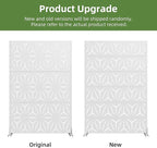 Casaphoria Metal Privacy Screen Outdoor, 72" H x 47" W Freestanding Decorative Privacy Screen for Patio Deck Balcony Garden with Stable Base, White-Star