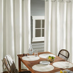 Town & Country Basics Cabana Solid Heavyweight Indoor Outdoor Curtains, Light Filtering Opacity with Grommet Top, Water Repellent, 2-Pack Set, 54"x63", Vanilla