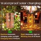 Solar Lanterns Outdoor Hanging Lantern Lights,Sun Moon Metal Decor Lanterns-Waterproof LED Decorative Light for Garden Patio Yard Lawn Backyard Front Porch as Gifts for Mom Grandma Women