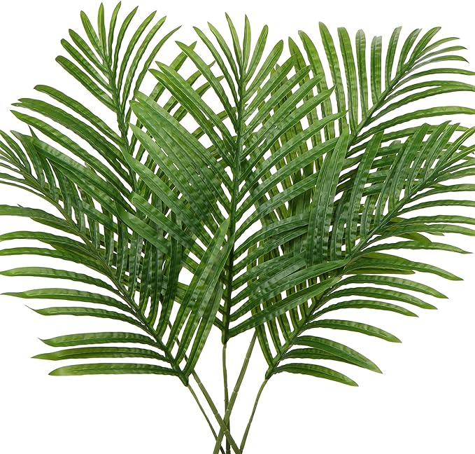 Artificial Palm Fronds Set of 5, 34 Inch Plastic Greenery