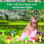 Solar Garden Decor Lights, Solar Powered Mushroom Outdoor Waterproof Long Lasting Mushrooms Stake Lightings with 8 Lights and 8 Modes for Yard Lawn Flowerbed Pathway Decoration (8 in 1)