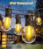 Outdoor String Lights Patio LED Light Outside - 45M 43+2 S14 LED 150ft Porch Lighting IP65 Waterproof
