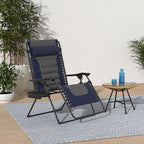 Best Choice Products Oversized Padded Zero Gravity Chair, Folding Outdoor Patio Recliner, XL Anti Gravity Lounger for Backyard w/Headrest, Cup Holder, Side Tray, Polyester Mesh - Navy/Gray