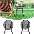 TeoKJ Folding Small Outdoor Side Tables, Anti Rust Small Patio Table Round - Image 4